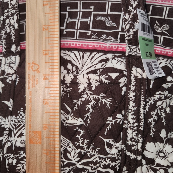 Vera Bradley Brown and Cream Floral Tote Bag - Picture 11 of 16